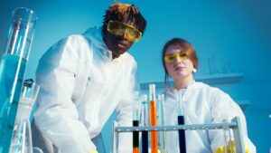 A Man and a Woman Looking at the Camera